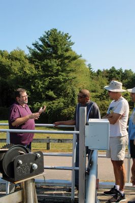 Marion Capital Improvements Planning Committee
The Marion Capital Improvements Planning Committee conducted a Monday afternoon site visit to the town’s Wastewater Treatment Plant, where they discussed short and long-range goals with plant manager Nathaniel Munafo and Department of Public Works Director Becky Tilden. Photos by Mick Colageo
