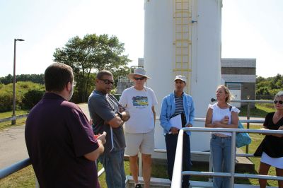 Marion Capital Improvements Planning Committee
The Marion Capital Improvements Planning Committee conducted a Monday afternoon site visit to the town’s Wastewater Treatment Plant, where they discussed short and long-range goals with plant manager Nathaniel Munafo and Department of Public Works Director Becky Tilden. Photos by Mick Colageo
