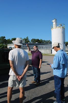 Marion Capital Improvements Planning Committee
The Marion Capital Improvements Planning Committee conducted a Monday afternoon site visit to the town’s Wastewater Treatment Plant, where they discussed short and long-range goals with plant manager Nathaniel Munafo and Department of Public Works Director Becky Tilden. Photos by Mick Colageo
