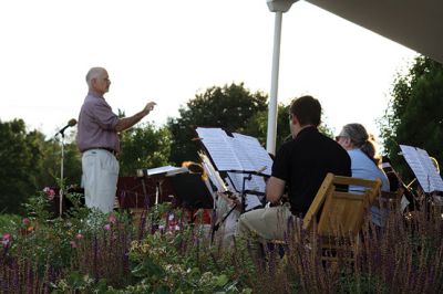 Marion Concert Band
The Marion Concert Band performed its first of several concerts of the season at the Robert Broomhead Bandstand at Island Wharf. This performance featured selections for “the young people of all ages,” as Conductor Tobias Monte described it. The band will perform Fridays at 7:00 pm throughout July and August. Photo by Jean Perry
