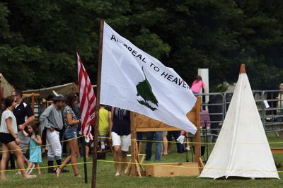 Living History 
It looked like July 8, 1776 at Silvershell Beach in Marion this past Saturday. Folks from the Fairhaven Village Militia and Wareham Militia Group in conjunction with Marion Recreation and the Marion Cultural Council took spectators back in time to Colonial Massachusetts during a weekend-long encampment at the beach. Participants in olde-tyme apparel demonstrated what life was like in the 1770s during the Revolutionary War through demonstrations of drilling, cooking, and flintlock musket use. Photos by Jean 
