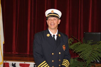 Marion’s new Fire Chief 
Marion’s new Fire Chief Brian Jackvony was sworn in on June 30 during a ceremony at the Marion Music Hall with the Board of Selectmen. Jackvony comes to Marion from the Town of Cumberland, Rhode Island where he was the assistant fire chief for eight years, after 24 years with the Providence Fire Department. Photo by Jean Perry
