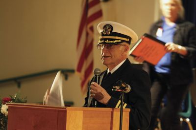 Marion Veterans Day 
Marion held its Veterans Day ceremony on November 11 at Sippican School, inviting former Selectman Jonathan Henry, retired Army Reserve colonel, as its keynote speaker, along with Selectman Norm Hills, who has been retired from the Navy for 30 years. Photos by Jean Perry
