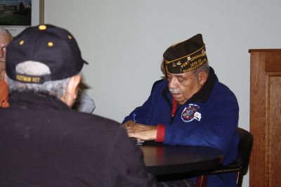 Benjamin D. Cushing VFW Post 2425
Members of the Benjamin D. Cushing VFW Post 2425 were present on Wednesday, December 7, for the signing over of the 465 Mill Street VFW building, marking the official transfer of the building to the Town. Selectmen thanked the gentlemen for their years of service within the town before Post Commander Demi Barros and Rodney Hunt signed the deed. Photo by Jean Perry
