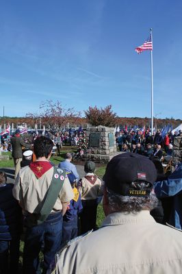 Marion Veteran's Day
James R. Holmes, the J.C. Wylie Chair of Maritime Strategy at the Naval War College in Newport, Rhode Island, spoke to Marion citizens gathered at Old Landing for Veterans Day observances on November 11. Also speaking were Select Board Chair Norm Hills, Town Administrator Jay McGrail, and the Reverend Eric E. Fialho, rector of St. Gabriel’s Episcopal Church. Supporting with their participation were Marion Cub Scouts and the Sippican Elementary School Band under the direction of Hannah Moore. 
