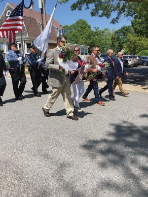 Mattapoisett’s Memorial Day
Retired Navy Commander Colby Rottler addressed attendees at Mattapoisett’s Memorial Day ceremonies that began at Center School. Photos by Marilou Newell
