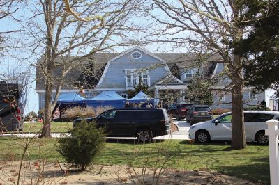 The Weekend on Cape Cod When Everything Changed
A positive vibe permeates the movie set of “The Weekend on Cape Cod When Everything Changed,” which is being filmed in Mattapoisett this month. Working long hours, the do-it-all staff improvises daily to provide support and supply nourishment for actors and crew. The story follows an Iranian immigrant who marries her billionaire boss's son to maintain her American visa, but the green-card arrangement encounters unexpected challenge when the bride’s besties bring boyfriends with their cross-cultural baggage.
