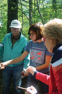 Mushroom Walk
The Sippican Lands Trust and the Boston Mycological Club took a large group out on Sunday for a mushroom walk at the White Eagle Property in Marion. Participants gathered hundreds of mushrooms and laid them out on a long table for mushroom experts Ken Fienberg and Chris Neefus to help identify. Photos by Jean Perry
