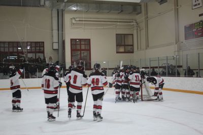 Old Rochester/Fairhaven Hockey 
The Old Rochester/Fairhaven hockey team advanced in the MIAA Division 4 state tournament with a 4-1 victory over St. Bernard’s on February 26 at Tabor Academy. The Bulldogs’ season ended Saturday in the Round of 16 with a 5-2 defeat against Hanover. Photos by Mick Colageo.
