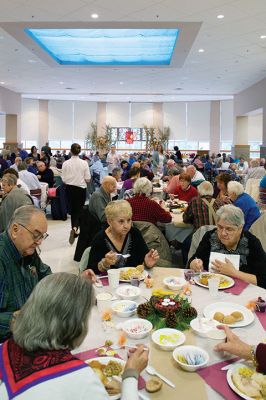 ORRJH Thanksgiving Banquet 
ORR Junior High School eighth-graders hosted the annual Thanksgiving Banquet for Tri-Town Seniors on Sunday, November 22. About 90 student volunteers helped pass out turkey dinners and raffle prizes, and cafeteria staff also volunteered their time to provide a delicious meal of thanks to area senior citizens. Photos by Colin Veitch
