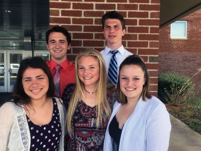 South Coast Conference 
We would like to congratulate the top five students of the Old Rochester Regional High School 2017 senior class who earned recognition by the South Coast Conference as this year’s Academic All Stars. Students were honored with a luncheon and awards ceremony at Independence Harbor in Assonet on April 27. Shown here, left to right: Hanna Guard, Molly Lanagan, Jordan McArdle, Maxx Wolski, Dan Renwick. Photo courtesy Lorraine Barry
