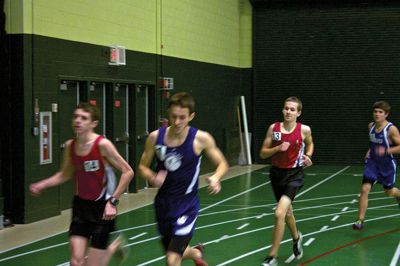 ORR Track
Old Rochester Regional High School indoor track and field team took first in most of the events of the meet held at Greater New Bedford Regional Vocational Technical High School on Monday, December 31.  ORR was in competition against several area high schools including GNB and Fairhaven High School.  In the races, the ORR girls took first place in the 50 HH, 50 D, 600M, 300M, and 1M.  They were also first in the shot-put competition and high jump.  Photo by Eric Tripoli
