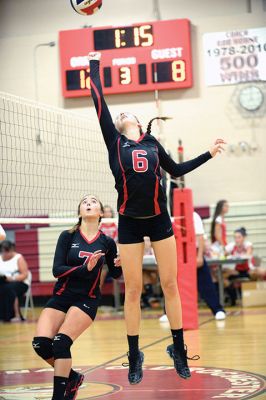 ORR Girls’ Volleyball Team
The ORR Girls’ Volleyball Team gave it their best on September 14 versus Fairhaven, but lost the third game in the series. They are at a loss of 1-3 games so far in the five-game series, but still have a chance at the overall win. Photos by Colin Veitch
