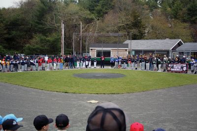 Old Rochester Youth Baseball League
The first Opening Day since 2019 brought out Old Rochester Youth Baseball League players and their families on Saturday morning in Rochester. A parade began at the Dexter Lane baseball complex and made its way to Gifford Park, where ORYB’s David Arancio recognized the many years of service from Derek Mello, Peter Vieira and David Nelson, who all threw ceremonial first pitches. Players in their final season were also recognized. Photos by Mick Colageo
