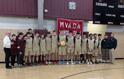 Old Colony Regional Vocational-Technical High School 
Pictured after winning a second straight state Small Division Vocational championship, the Old Colony Regional Vocational-Technical High School boys basketball team takes a 20-2 record into the MIAA Division 5 state tournament, opening Friday, February 28, at 6:30 pm against Notre Dame Cristo Rey in Methuen. Photo courtesy Old Colony RVTHS
