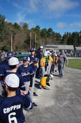 Opening Day of Old Rochester Youth Baseball
Opening Day of Old Rochester Youth Baseball brought out the crowds to hail the march from the Dexter Lane fields over to Gifford Park for ceremonies, including recognition for 12-year-old players entering their final year of little league. Photos by Mick Colageo
