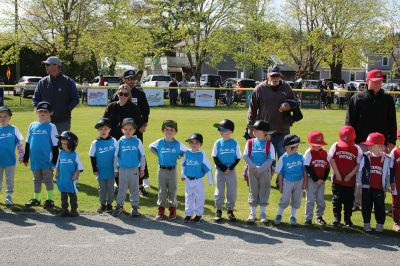 Opening Day of Old Rochester Youth Baseball
Opening Day of Old Rochester Youth Baseball brought out the crowds to hail the march from the Dexter Lane fields over to Gifford Park for ceremonies, including recognition for 12-year-old players entering their final year of little league. Photos by Mick Colageo
