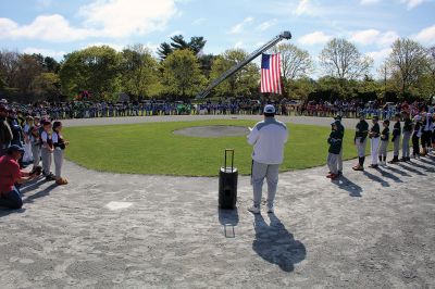 Opening Day of Old Rochester Youth Baseball
Opening Day of Old Rochester Youth Baseball brought out the crowds to hail the march from the Dexter Lane fields over to Gifford Park for ceremonies, including recognition for 12-year-old players entering their final year of little league. Photos by Mick Colageo
