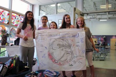 Senior Walk
Seniors from ORR took their annual senior walk on May 31, an event that takes the students from each of the Tri-Towns and sends them back to their home elementary schools for a nostalgic walk through the halls one last time as students. Pictured here are the Rochester students enjoying a last visit to Rochester Memorial School. Photos by Jean Perry
