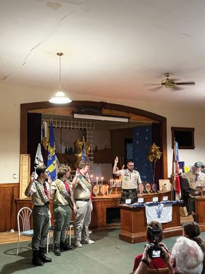 Rochester Eagle Scouts
On Monday, August 25, four Boy Scouts of Rochester’s Boy Scout Troop 31 received their medals and other accolades in their Eagle Court of Honor ceremony held at Rochester Grange Hall. The new Eagle Scouts are Noah, Logan, Reece, and Quinn (not present). Photo by Sam Bishop
