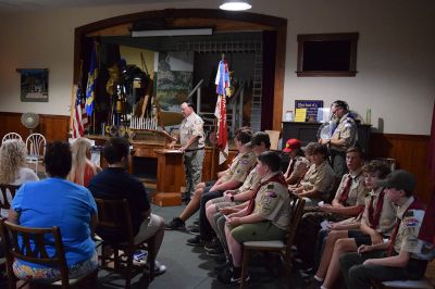 Rochester Eagle Scouts
August 25 saw the Eagle Court of Honor ceremony at Rochester Grange Hall for Boy Scout Troop 31. Noah, Quinn, Reece, and Logan are now Eagle Scouts following the event. Present were other scouts in the troop, current and former Eagle Scouts, families of the four boys, Representative to Massachusetts State House Mark Sylvia (D-10), and Troop 31 leadership. Photos by Sam Bishop
