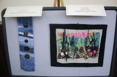 Mattapoisett Free Public Library 
A program that began in 2019 at the Mattapoisett Free Public Library aimed toward inspiring a more sustainable community has brought about an art exhibit featuring works created from repurposed materials. Photos by Mick Colageo
