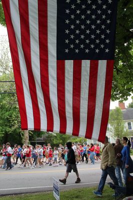 Rochester’s Memorial Day
Student participation was at the forefront of Rochester’s Memorial Day weekend ceremonies held on Sunday at the Senior Center, Town Hall and Daggett Square. Boy Scout Troop 31 posted the colors, and music was provided by the Rochester Memorial School Band and The Showstoppers, who recited the Pledge of Allegiance and sang a patriotic medley. Old Rochester student Esther Smith read the governor’s proclamation, Old Colony student Cameron Makuch read The Gettysburg Address, ORR student Ava Figueiredo read “In 

