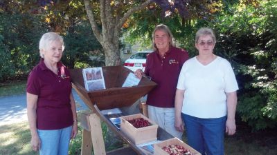 RHS Open House
The Rochester Historical Society held an Open House on Saturday, September 22 at the East Rochester Congregational Church and Museum.  With the impending cranberry harvest on the horizon, the organization presented a history of the crop in Rochester and featured several cranberry flavored baked goods.  Photo by Deb Burdock. 
