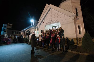 Tree Lighting 2014
Santa Claus arrived like a celebrity on December 8 at the annual Rochester Tree Lighting at Town Hall. Hundreds turned out to greet Santa, listen to the RMS chorus and band play Christmas carols, and watch as the flick of a switch lit up the tree, symbolizing the official start of Christmas in Rochester. Photos by Felix Perez
