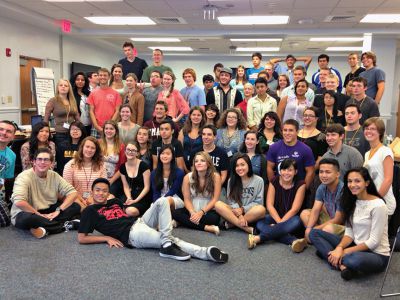 State Student Advisory Council 
Members of the State Student Advisory Council gather in Malden for the organization’s three-day leadership conference. These students are elected by their peers to represent the state’s high school population. Photo by Joanne Puopolo.
