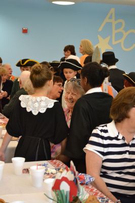 Seniors Appreciation at Center School
One of the highlights of the third-grade school year, students dressed up as famous Americans and treated senior citizens from the Council on Aging to a senior citizen appreciation breakfast the morning of June 6. The third-graders sang patriotic songs like the Star-Spangled Banner and My Country ‘Tis of Thee, dressed as the American figure of their choice. Photo by Jean Perry
