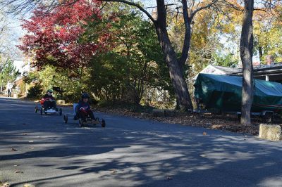 Soap Box Derby
Marion Scout Pack 32 (back) and the Rochester Cub Scouts (front) at the annual soap box derby Held on Holmes Street on November 9. Photos by Sam Bishop
