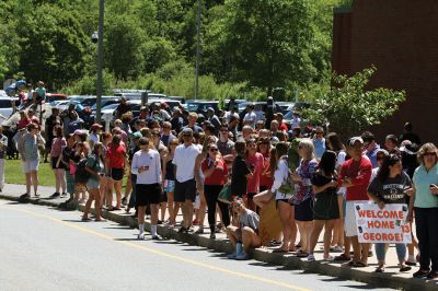 Survival Week 
Survival Week is as much a test of ORR seventh-grade students’ wilderness survival skills as it is a test of their parents’ ability to make the most of the week without their kids. On Sunday, June 9, parents, siblings, and family pets waited eagerly for their children’s arrival from Survival 2019. After a few big hugs, parents whisked their kids away to home and a hot shower. Photos by Jean Perry
