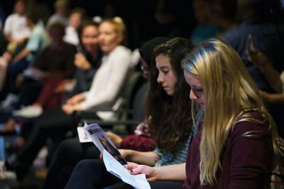 Human Geometry
Audiences enjoyed the first of two fall drama productions at Tabor Academy last week. Drama teacher Mark Howland wrote and directed “Human Geometry,” which focused on how mathematical concepts can be used to understand human relationships. Audiences can look forward to another fall production, “Bang Bang You’re Dead,” opening Thursday, November 12, at 7:30 pm at the Will Parker Black Box Theatre. The play addresses the serious matter of gun violence in American, particularly in schools. Photos by Colin Veit
