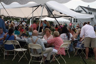 Local Flavor 
Tuesday evening was the Mattapoisett Women’s Club sponsored Taste of the Town, an annual event when local food purveyors fill the tent at Shipyard Park with the flavors and aromas of Mattapoisett’s lively restaurant scene. Photos by Jean Perry
