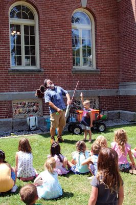 Toe Jam Puppet Band
Vinny Lovegrove makes the kiddos laugh during a performance by the Toe Jam Puppet Band on August 10 outside the Mattapoisett Free Public Library. Photos by Mick Colageo
