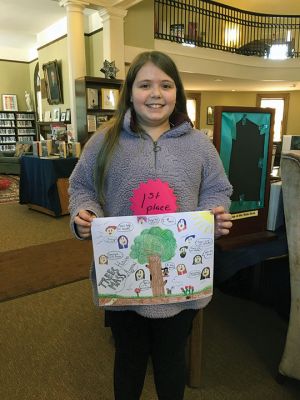 Mattapoisett Tree Committee 
On March 9, the Mattapoisett Tree Committee announced the winners of the annual 5th-grade Tree City USA Arbor Day Foundation contest, with this year’s poster theme: “Trees Have Mass Appeal”. The first place prize of a $35 gift certificate went to Amanda Tomasso, whose poster now goes on to the statewide competition. The $25 second place prize went to Sasha Volkema. Tomasso will attend the MDCR reception where the grand prize winner will be announced. Photos by Marilou Newell
