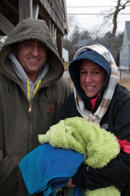 Christmas Day Swim
On Tuesday, December 25, many Tri-Town residents braved the chilly temperatures and jump into Mattapoisett Town Beach for the 12th Annual Christmas Day Swim.  All of the proceeds benefitted the Helping Hands and Hooves organization, which provides therapeutic horseback rides to people with disabilities.  Photo by Felix Perez. 
