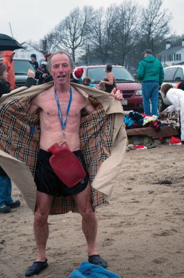 Christmas Day Swim
On Tuesday, December 25, many Tri-Town residents braved the chilly temperatures and jump into Mattapoisett Town Beach for the 12th Annual Christmas Day Swim.  All of the proceeds benefitted the Helping Hands and Hooves organization, which provides therapeutic horseback rides to people with disabilities.  Photo by Felix Perez. 
