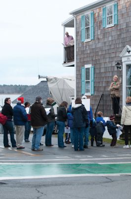 Holiday Caroling 
On Saturday, December 1, several Mattapoisett residents gathered together to go Christmas Caroling throughout the village. The carolers met at the Mattapoisett Library and made their way around town, stopping at the Inn at Shipyard Park for refreshments.  Photos by Feliz Perez. 
