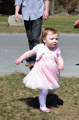 Ned’s Point Easter
The sky was blue above the greening grass on that sunny spring Mattapoisett morning by the sea. On April 12, families gathered at Ned’s Point to celebrate Easter early with a traditional Easter egg hunt, sponsored by the Mattapoisett Lions Club. The Easter Bunny hopped over for a visit, giving children hugs and high-fives as parents scurried to take photos and comfort the smaller ones who were a little reluctant to approach. Photo by Jean Perry
