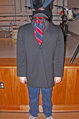 Mattapoisett Halloween '06
Kalem McClaughlin won first place in the Grade 5 and 6 category for his headless man costume in the 2006 Mattapoisett Halloween Parade. (Photo by Kenneth J. Souza).
